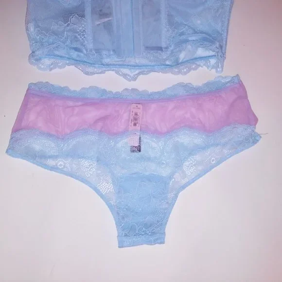 Victoria Secret Bra Set 36C Bombshell Push Up Medium Cheeky Panty Light …